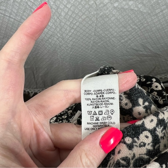 Free People Black White Floral Tie Waist Button Jumpsuit - Picture 7 of 7